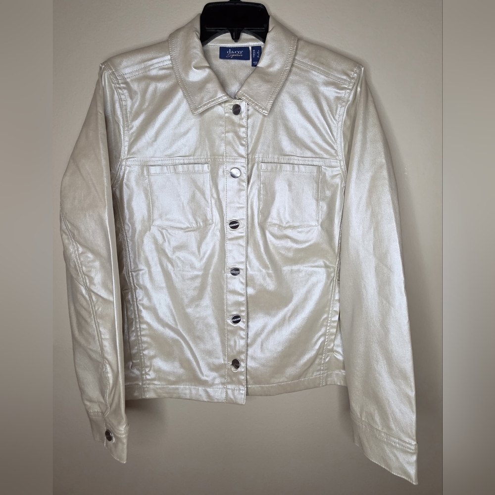 D& Co. Signature Women's Button Down Long Sleeve Shirt Jacket Size L